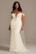 Off Shoulder Plunging Plus Size Lace Wedding Dress Galina Signature 9SWG855