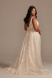 Geometric Sequin Plunge Plus Size Wedding Dress Galina Signature 9SWG863