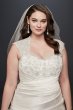 Cap Sleeve Satin A-line Plus Size Wedding Dress David's Bridal Collection 9T3090