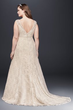 Chiffon A-line Wedding Dress with Side Draping David's Bridal Collection V9409