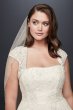 Tea-Length Plus Size Wedding Dress with Shrug David's Bridal Collection 9T9948