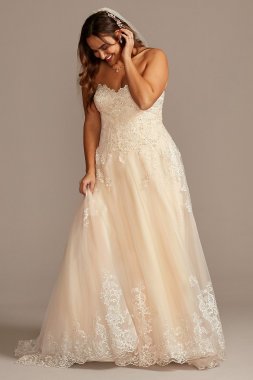 Beaded Lace and Tulle Plus Size Wedding Dress Jewel 9V3836