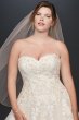 Embroidered Lace Applique Plus Size Wedding Dress David's Bridal Collection 9V3902