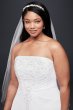 A-Line Plus Size Wedding Dress with Cap Sleeves David's Bridal Collection 9V9010