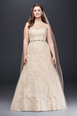 Jewel Lace A-Line Beaded Plus Size Wedding Dress Jewel 9WG3755