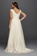 Tulle A-line Plus Size Wedding Dress with Sash David's Bridal Collection 9WG3787