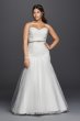 Strapless Mermaid Tulle Plus Size Wedding Dress David's Bridal Collection 9WG3791