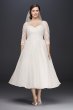 Tulle Plus Size Tea-Length Wedding Dress David's Bridal Collection 9WG3857