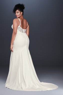 A-line Lace Wedding Dress with Side Split Detail David's Bridal Collection YP3344