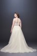 3D Floral Bodice Tulle Plus Size Wedding Dress Galina 9WG3890