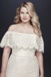 Off-The-Shoulder Eyelash Plus Size Wedding Dress 9WG3892