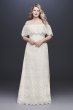 Off-The-Shoulder Eyelash Plus Size Wedding Dress 9WG3892