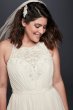 Beaded Chiffon Halter Plus Size Wedding Dress David's Bridal Collection 9WG3895