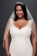 Lace and Tiered Tulle Plus Size Wedding Dress David's Bridal Collection 9WG3897