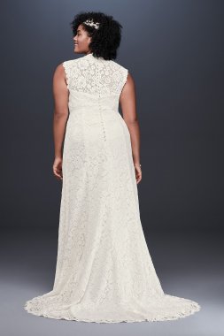 Allover Lace Plus Size Sheath Wedding Dress David's Bridal Collection 9WG3910