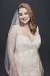 Tulle Cap Sleeve Plus Size Mermaid Wedding Dress David's Bridal Collection 9WG3911