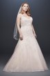 Tulle Cap Sleeve Plus Size Mermaid Wedding Dress David's Bridal Collection 9WG3911