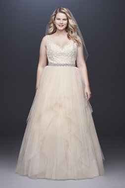 Tulle Plus Size Tank Ball Gown with Layered Skirt Galina 9WG3913