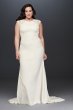 Cap Sleeve Crepe Plus Size Sheath Wedding Dress David's Bridal Collection 9WG3939