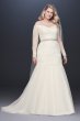 Long Sleeve Off-Shoulder Plus Size Wedding Dress David's Bridal Collection 9WG3943