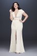 Illusion V-Neck Cap Sleeve Plus Size Wedding Dress Galina 9WG3951