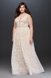 Strappy V-Neck Lace Plus Size Sheath Wedding Dress Galina 9WG3959