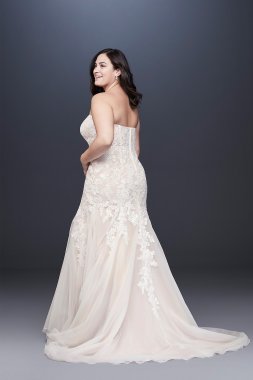 Beaded Tulle Sweetheart Trumpet Wedding Dress Galina Signature SWG823