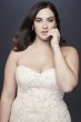 Beaded Floral Lace Mermaid Plus Size Wedding Dress David's Bridal Collection 9WG3964