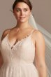 Floral and Tulle Layered Plus Size Wedding Dress David's Bridal Collection 9WG3975