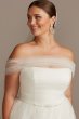 Off Shoulder Pleated Tulle Plus Size Wedding Dress David's Bridal Collection 9WG3976