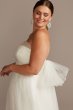 Off Shoulder Pleated Tulle Plus Size Wedding Dress David's Bridal Collection 9WG3976