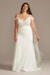 Floral Applique Bodice Plus Size Wedding Dress David's Bridal Collection 9WG3977