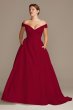 Off Shoulder Satin Gown Plus Size Wedding Dress David's Bridal Collection 9WG3979