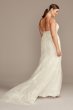 Floral Applique Spaghetti Plus Size Wedding Dress David's Bridal Collection 9WG3981