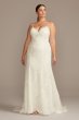 Floral Applique Spaghetti Plus Size Wedding Dress David's Bridal Collection 9WG3981