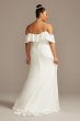 Pearl Trimmed Off-Shoulder Plus Size Wedding Dress David's Bridal Collection 9WG3984