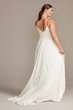 Illusion Deep-V Spaghetti Plus Size Wedding Dress David's Bridal Collection 9WG3985