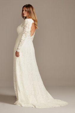 Scalloped Lace Open Back Plus Size Wedding Dress David's Bridal Collection 9WG3987