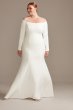 Off-Shoulder Button Back Plus Size Wedding Dress David's Bridal Collection 9WG3990