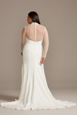 Low Back Lace Tall Wedding Dress with Fringe Swags DB Studio 4XLWG4024