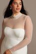 Illusion Sleeve High Neck Plus Size Wedding Dress David's Bridal Collection 9WG3991