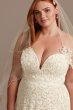 Sweetheart Plunge Lace Plus Size Wedding Dress David's Bridal Collection 9WG3993