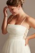 Spaghetti Pleated Tulle Plus Size Wedding Dress David's Bridal Collection 9WG3994