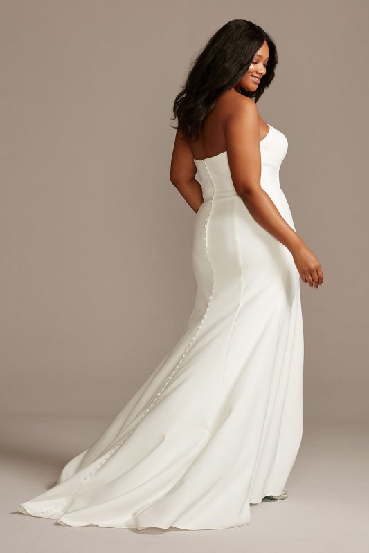 Strapless Button Back Plus Size Wedding Dress David's Bridal Collection 9WG3995