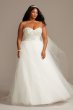 Crystal Floral Bodice Plus Size Wedding Dress David's Bridal Collection 9WG3996