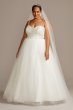 Crystal Floral Bodice Plus Size Wedding Dress David's Bridal Collection 9WG3996