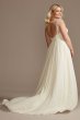 Beaded Cutout Back Chiffon Plus Size Wedding Dress David's Bridal 9WG4003