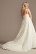 Satin Asymmetric Tulle Hem Plus Size Wedding Dress David's Bridal 9WG4006