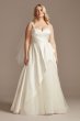 Satin Asymmetric Tulle Hem Plus Size Wedding Dress David's Bridal 9WG4006