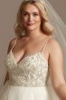 Beaded Bodice Tiered Skirt Plus Size Wedding Dress David's Bridal 9WG4007